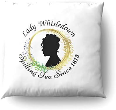 גברת הכרית כללה את Whisledown Society Society For את נייר שפיכה את התה מאז 1813 כריות כיסוי כיסוי