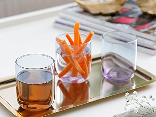 סט זכוכית של 3 כוס שתייה קלה 270 מיליליטר של כוס מים צבעונית וכוסות שתייה ארוכות כוס שתייה ייחודית למטבח