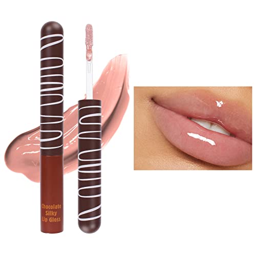 פלאבו גלוס בסיס שוקולד שפתיים זיגוג לחות לחות שנמשך לחות ללא דביק עירום מים אור איפור אפקט נשי 5.5