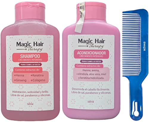 קסם שיער טיפול קולומביה שמפו + מרכך אינטנסיבי צמיחה יבש שיער סט + מסרק / קסם שיער אינטנסיבי