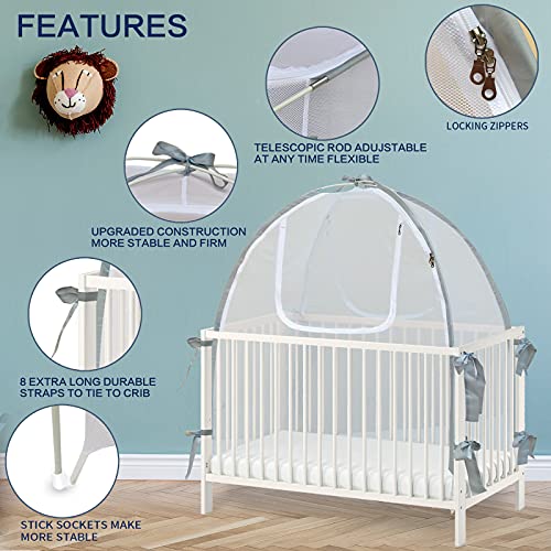 תינוק עריסה אוהל בטיחות נטו, עמיד חזק נטו, עצמי נעילת רוכסנים, מגן מפני תינוק טיפוס החוצה ו, מפני חרקים, יתושים,