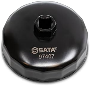 SATA 1/2 דר קצה כובע שמן שמן מפתח ברגים 93 ממ, 15 חליל - ST97407, שחור