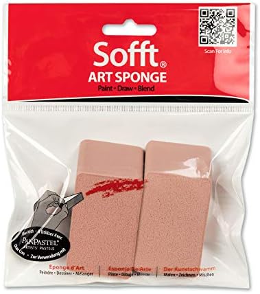 כלי SOFFT 61031 פרוסת זווית שטוחה חבילת ספוג של 2 עבור ציור אמן פנפסטל פסטלים