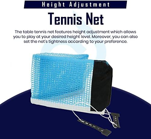טניס שולחן מיוצר בניילון, עמיד מאוד, קל להתקנה ולהדק את הרשת, מתכוונן לגובה הרצוי, קומפקטי וקל להובלה