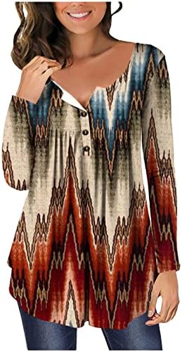 חמוד סתיו חולצות לנשים ארוך שרוול טוניקת רופף חולצות מקרית בתוספת גודל חולצות קפלים טוניקת כפתור