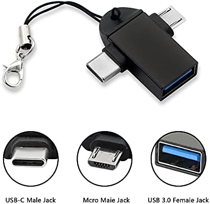 Pngknyocn 2 בממיר OTG 1 USB 3.0 ל- Micro USB ולמתאם סוג C לטלפונים ניידים או טאבלטים