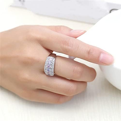 וינטג 'וינטג' יפה יהלום אירוסין כסוף להקת חתונה טבעת טבעות נשים חמודות