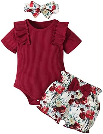 פעוטות פעוטות בגדי תינוקות בנות תינוקות מתפרטות שרוול קצר תלבושות אביב רומפר לתינוק