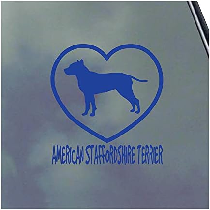 American Staffordshire Terrier אני אוהב את מדבקת הוויניל שלי מדבקות כלב החבר הכי טוב AKC