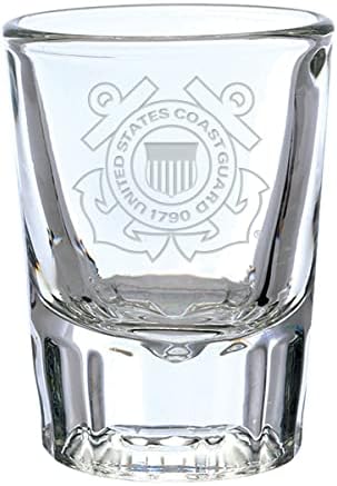 7.62 עיצוב סמל משמר החופים האמריקני חרוט ביד 2 עוז. כוס שוט