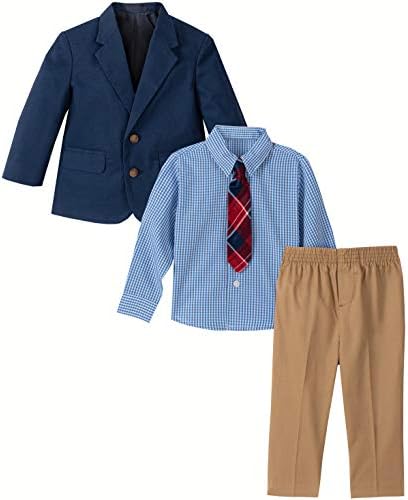סט חליפה של 4 חלקים של Baby Baby's Baby עם חולצת שמלה, ז'קט, מכנסיים ועניבה