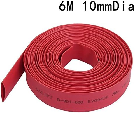 SAIM 6 מטר 10 ממ יחס DIA 2: 1 חום מתכווץ צינור צינור אדום