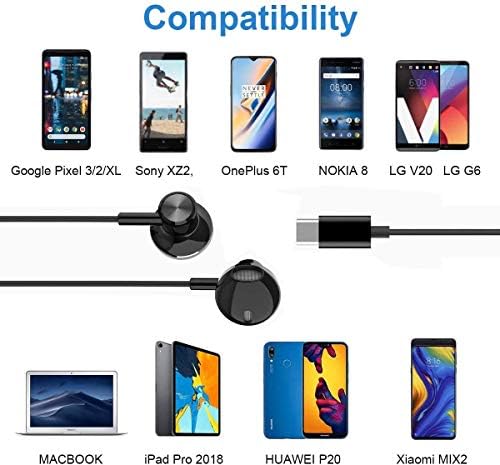 אוזניות USB קיצוניות עירוניות C אוזניות סטריאו אוזניות אוזניים עם מיקרופון ובקרת נפח התואמות ל-