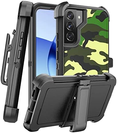 Szfirstey עבור Galaxy S22 Case עם נרתיק חגורה, מחוספס פגוש צבאי מחוספס פגוש צבאי כיסוי טלפון