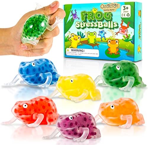 כדורי לחץ אולולטוי צפרדעים לילדים ומבוגרים - 6 חבילות חרוזי מים חושיים צעצוע, צעצועים חושיים