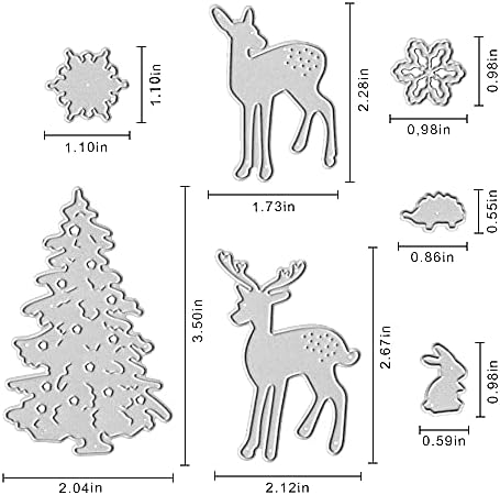 חיתוך צבי חג המולד מתים, עץ חג המולד ארנב שלג ארנב מתכת מתות מתות לייצור כרטיסים ליצירת נייר גרוטאות ואלבום