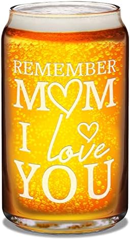 אמא מתנות זכור אמא אני אוהב אותך חרוט 16 עוז בירה יכול זכוכית מתנה ייחודית עבור אמהות יום, תינוק הכרזה,