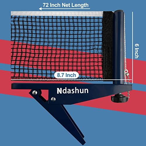Ndashun Ping Pong Net עם מהדק, רשת טניס טניס מקצועית ומערכה, רשת אימונים מתכווננת, ציוד קליפ מחזיק אחיזה נייד,