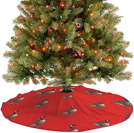 חצאית עץ חג המולד אווז חמוד קטיפה רכה אדומה מכוסה למסיבת חג המולד קישוטים חגיגיים