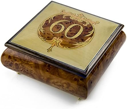 בעבודת יד 30 הערה 60 שנה או יום הולדת עם תיבת תכשיטים מוזיקלית של מסגרת קישוט - קלייר דה לון