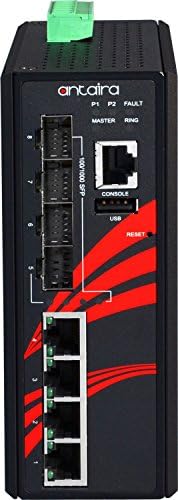 Antaira LMX-0804G-SFP בכיתה תעשייתית 8-יציאה מנוהלת מתג Ethernet מנוהל, 4 משבצות SFP, הרכבה על