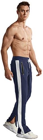 מכנסי חדר כושר לגברים של Gopune מכנסי אימון מזדמנים מכנסיים המריצים מכנסי טרנינג עם כיסי רוכסן