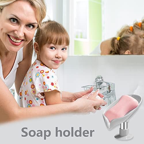 2 חלקים מחזיק סבון סבון סבון עצמי סבון סבון סבון קופסת סבון עם כוס יניקה למקלחת מטבח אמבטיה.