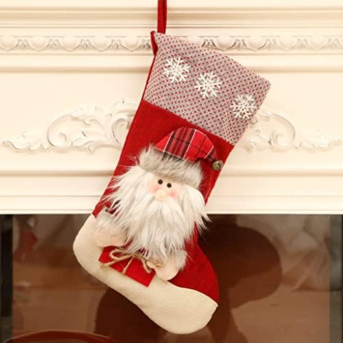 קישוט חג המולד של XIOS 2022 קישוט לחג המולד גרבי סנטה גרבי ממתקים מתנה עץ חג המולד תליון עוגת גביש סט