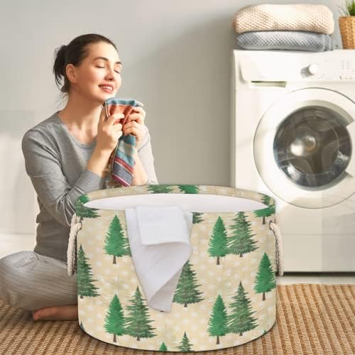 עץ חג המולד 05 סלים עגולים גדולים לאחסון סלי כביסה עם ידיות סל אחסון שמיכה למדפי אמבטיה פחים