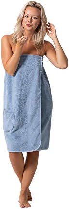 חלוק ישיר של נשים טרי בד ספא מגבת אמבטיה לעטוף עם סגירה מתכווננת & מגבר; אלסטי העליון