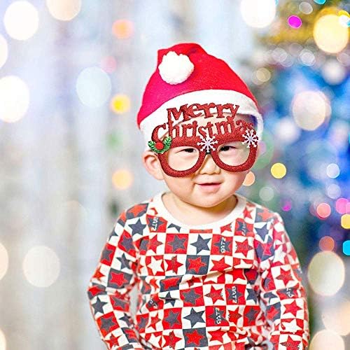 קלנבאך חג המולד משקפיים מסגרת גליטר משקפי קישוט חג המולד תלבושות יצירתי משקפיים למסיבת חג המולד חג טובות, מגוון