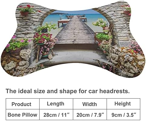 איטליה Seaview Stone Arch Car כרית צוואר של 2 כריות כריות ראש רכב בצורת עצם