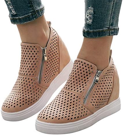נעלי ספורט של גיבובבי לרוחב רחב של נשים, החלקה מזדמנת על נעליים עצלניות נושמות נעלי טריז שטוחות חלולות