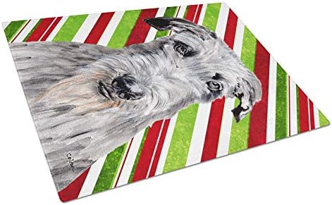 אוצרות קרוליין 9802 מעגלים סקוטיים כלב צבי קנדי מקל חג המולד קרש חיתוך זכוכית גדול, דקורטיבי מזג זכוכית חיתוך