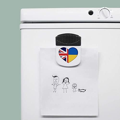 Azeeda 'בריטניה אוקראינה דגל לב' קליפ מגנטי