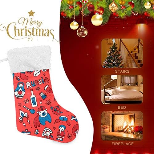 Pimilagu Russia rostia גרבי חג המולד האדום 1 חבילה 17.7 , גרביים תלויים לקישוט חג המולד