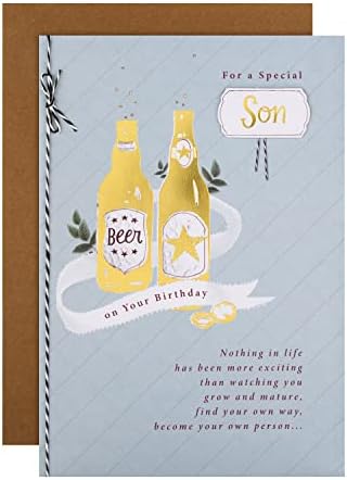 Hallmark כרטיס יום הולדת גדול לבן - עיצוב פסוק מסורתי, צבעוני