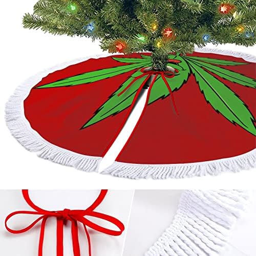חצאית עץ חג המולד מעניינת לקישוטים למסיבות חג עם תחרה ציצית