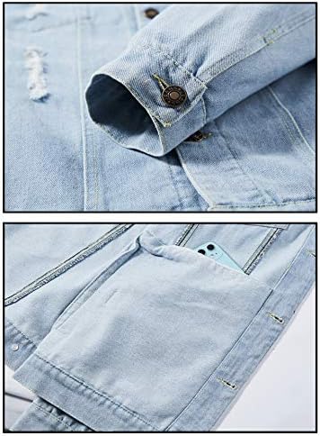 ז'קט הג'ינס של Heihuoohua כפתור הג'ינג 'ז'קט קלאסי ז'קט ג'ין