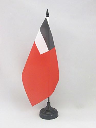 דגל AZ ג'ורג'יה דגל שולחן ישן 5 '' x 8 '' - דגל שולחן גרוזיני לשעבר 21 x 14 סמ - מקל פלסטיק שחור ובסיס
