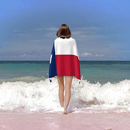 מגבת חוף מיקרופייבר צבעונית צבעונית צבעונית טקסס דגל מגבת רחצה גדולה לגברים נשים, שמיכת מגבת חוף ללא