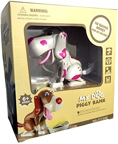 בנק החזירים של הכלב שלי - מטבע רובוטי המניע את קופסת הכספים של צעצועים - ורוד