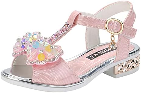 נעלי ילדים אופנה סוליות עבות עם סנדלי פרפר יהלומים בקיץ בוהן פתוחה לריקוד סטודנט נעליים פעוטות