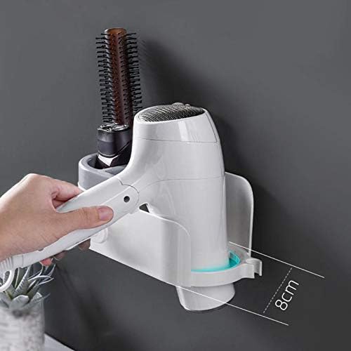 UXZDX אמבטיה כוס יניקה כוס שיער מתלה מייבש שיער רב פונקציונלי מדפי קיר צף מדפי אמבטיה מדפים אחסון